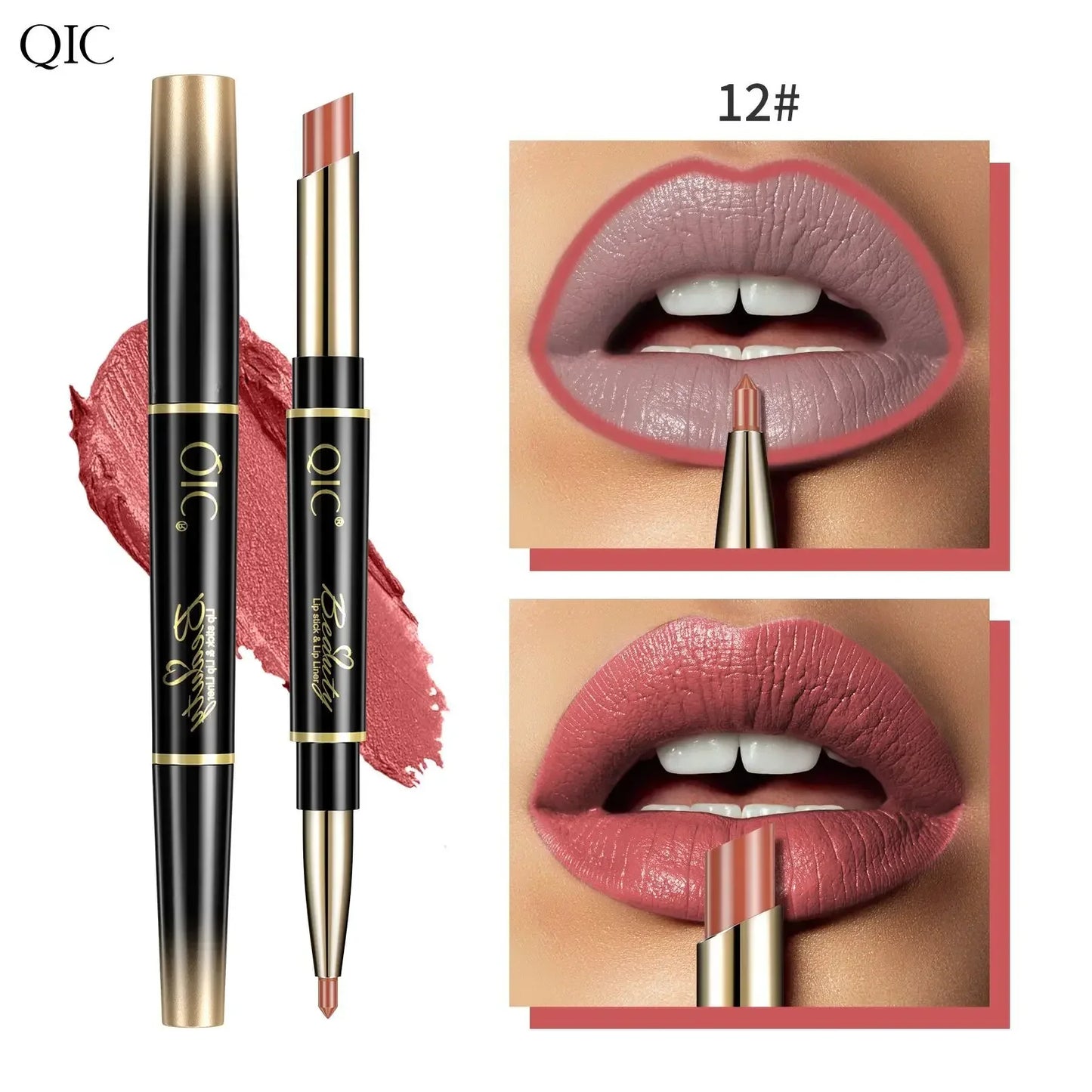 2 In 1 Lip Liner Pencil Matte Lipstick lip liner Long lasting waterproof Makeup For Lip & Eyes Cosmetics Beauty Make up