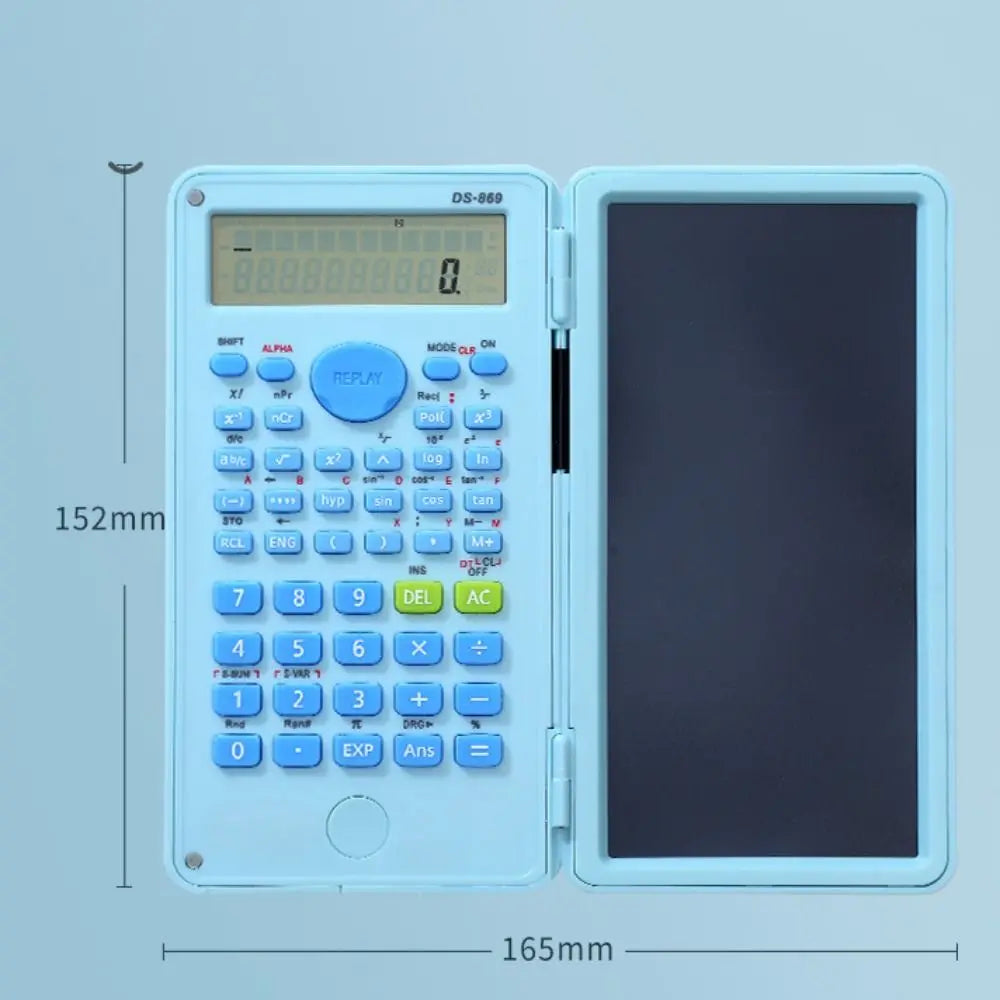 2 IN 1 Scientific Calculator with LCD Notepad 12 Digits Math Calculator Portable Foldable Handwriting Board School Office