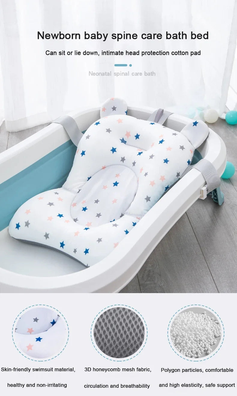 Children Shower Air Cushion Bed Newborn Baby Security Bath Seat Infant Baby Bath Tub Pad Portable Baby Non-Slip Bathtub Mat