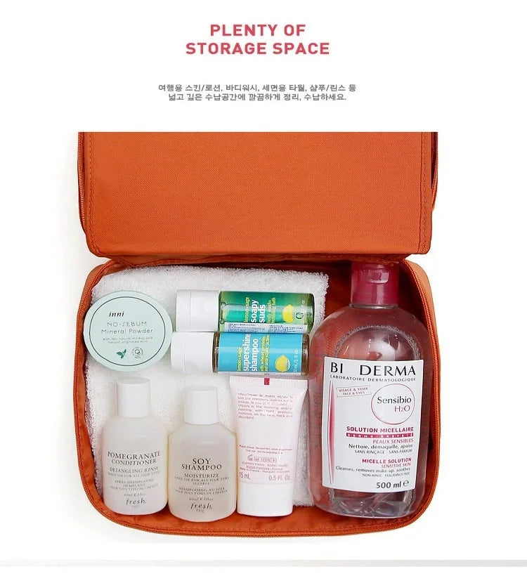 High Capacity Portable Girl Travel Makeup Bag Women's Make up Bag Toiletries Organizer Waterproof Oxford Female Storage Cosmetic