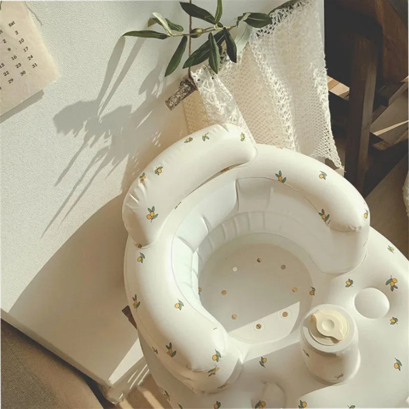 Baby Inflatable Seat Built in Air Pump Infant Back Support Sofa Chair for Sitting Up Portable Baby Shower Chair Floor Seater