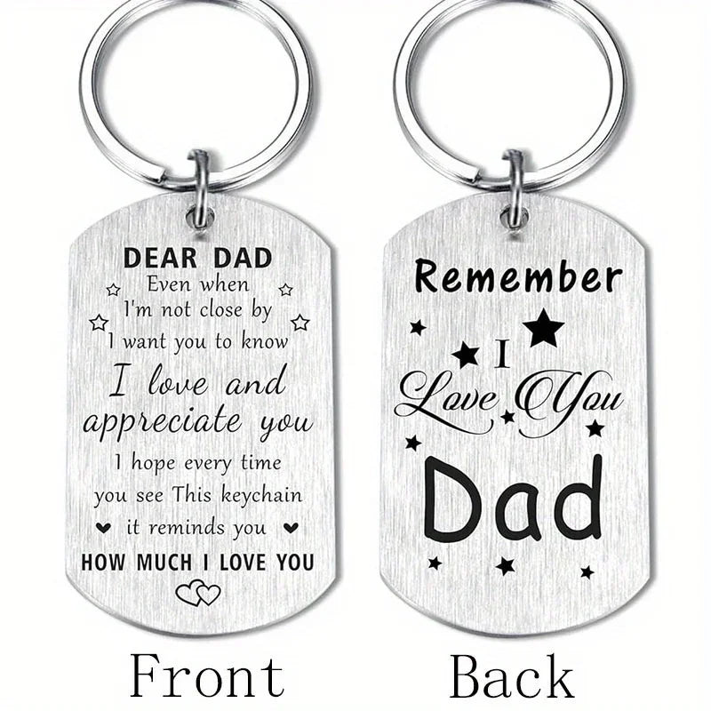 Remember I Love You Dad Gifts, Happy Birthday Keychain Gift for My Dad, Meaningful Dad Father's Day