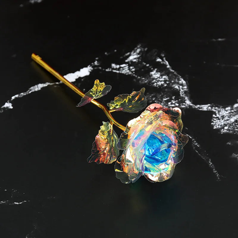 Galaxy Rose Eternal 24k Gold Foil Roses Artificial Roses New Creative Valentine'S Day Gift Beauty Flowers For Wedding Decor