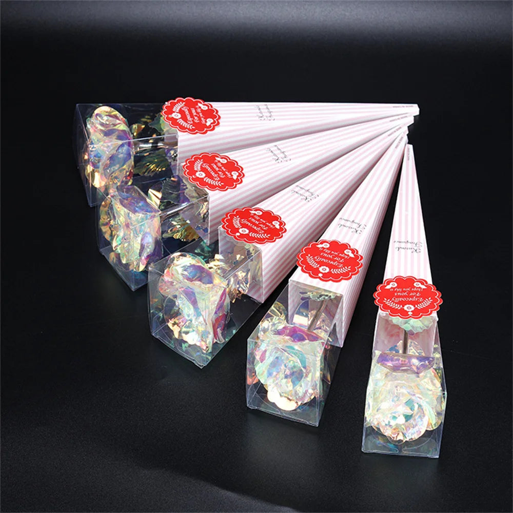 Galaxy Rose Eternal 24k Gold Foil Roses Artificial Roses New Creative Valentine'S Day Gift Beauty Flowers For Wedding Decor