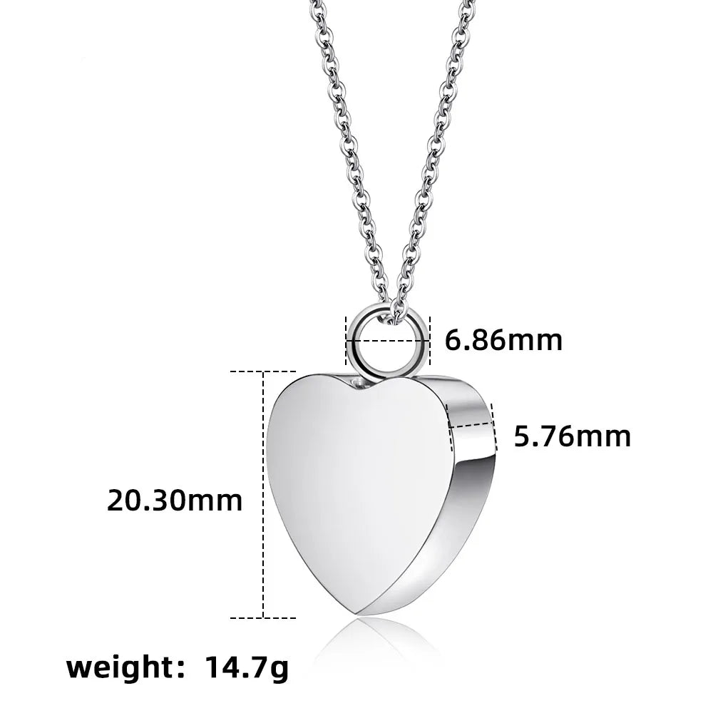 Small Heart Cremation Urn Necklace