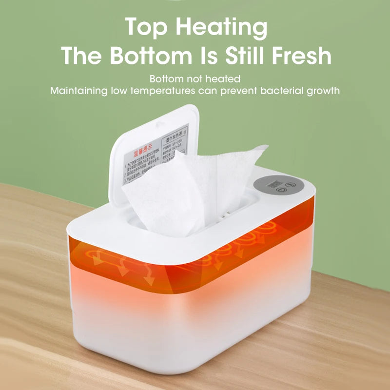 LED Display Baby Wipe Warmer Heater Wet Towel Dispenser Portable USB Charge Baby Wipe Warmer Napkin Heating Box Home/Car Use