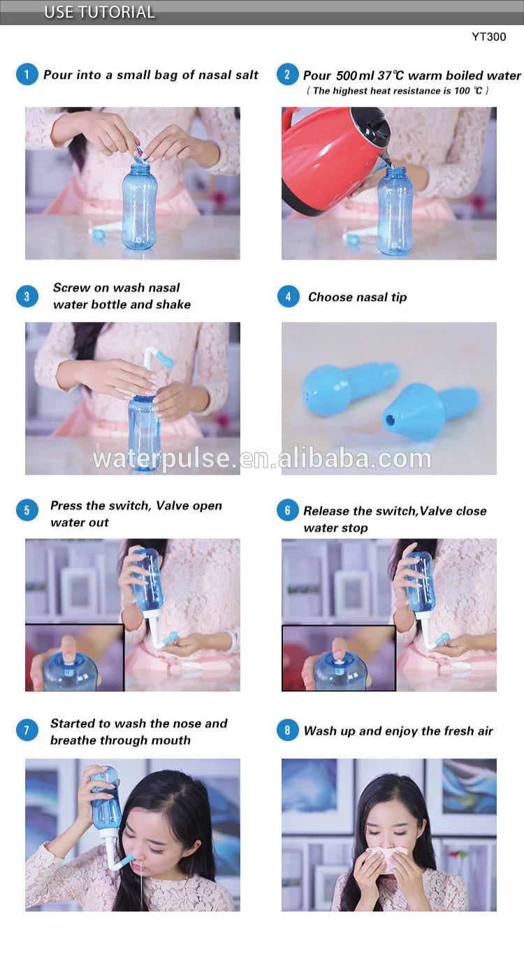 Dr.isla 300ML Nose Wash Cleaner Nasal Irrigator Rinse Bottle Nose Protector Avoid Allergic Rhinitis Adults Children Neti Pot