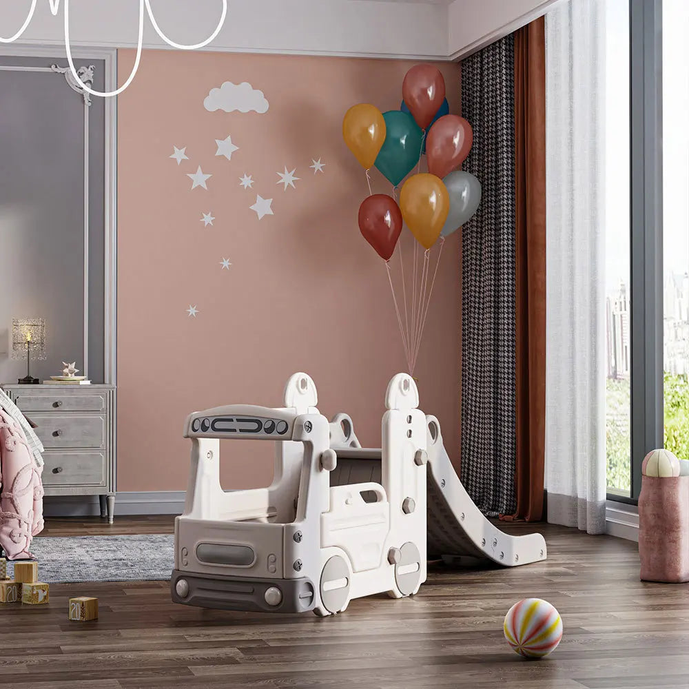 Gray Functional Bus with Slide