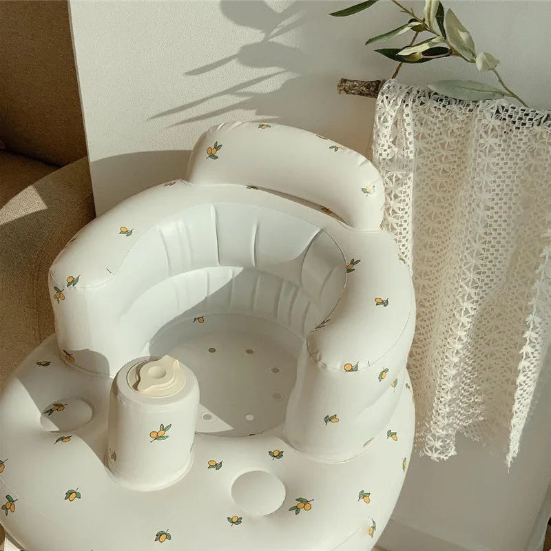 Baby Inflatable Seat Built in Air Pump Infant Back Support Sofa Chair for Sitting Up Portable Baby Shower Chair Floor Seater