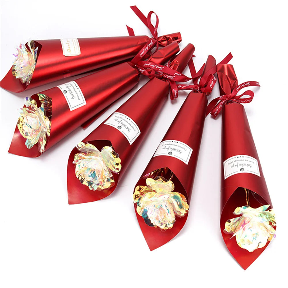 Galaxy Rose Eternal 24k Gold Foil Roses Artificial Roses New Creative Valentine'S Day Gift Beauty Flowers For Wedding Decor