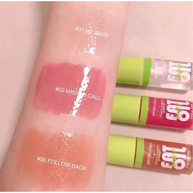 Set 6pcs Moisturizing Lip Gloss Plump Lips Clear Lip Oil Water Light Lip Glaze Hydrating Make Up Liquid Lipstick Korean Cosmetic