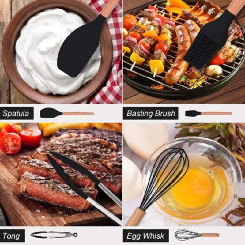 12-Piece Non-stick Silicone Utensil Set for Cooking 