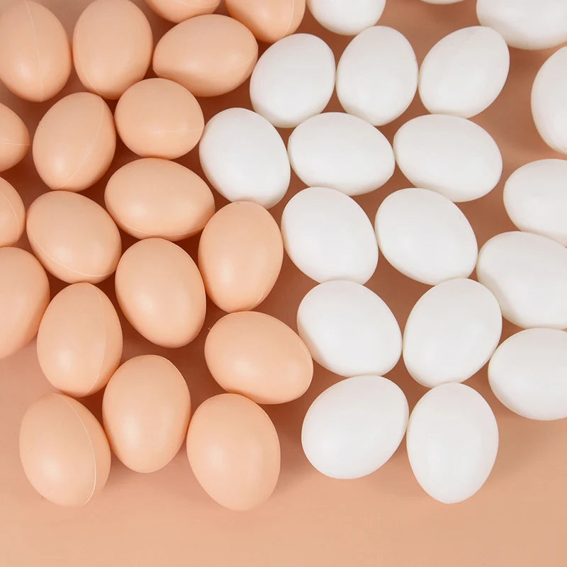 10/20pcs Simulation Plastic Egg DIY Painting Craft Easter Party Home Decoration Farm Nest Eggs Children Educational Toy Gift