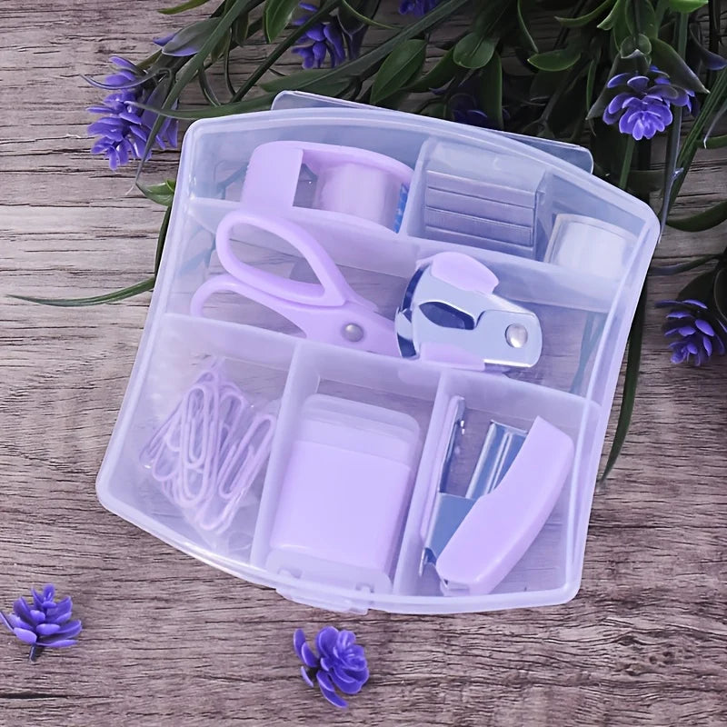 Mini Office Stationery Set Bring Back Snap Staples and Tape Portable Student Office Gift Essential Stationery for Students