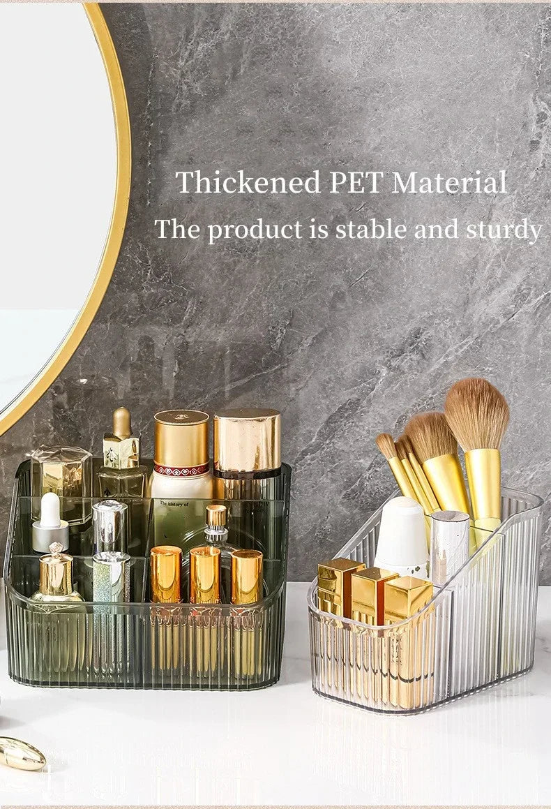 Plastic Makeup Bathroom Storage Box Cosmetic Organizer Desktop Make Up Jewelry Storage Case Sundries Table Container Organizer