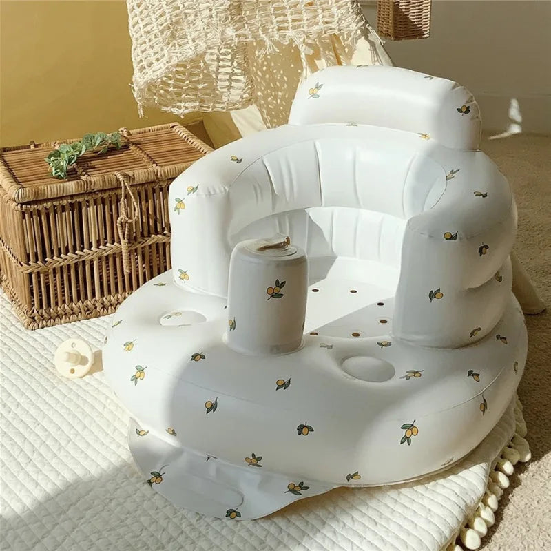 Baby Inflatable Seat Built in Air Pump Infant Back Support Sofa Chair for Sitting Up Portable Baby Shower Chair Floor Seater