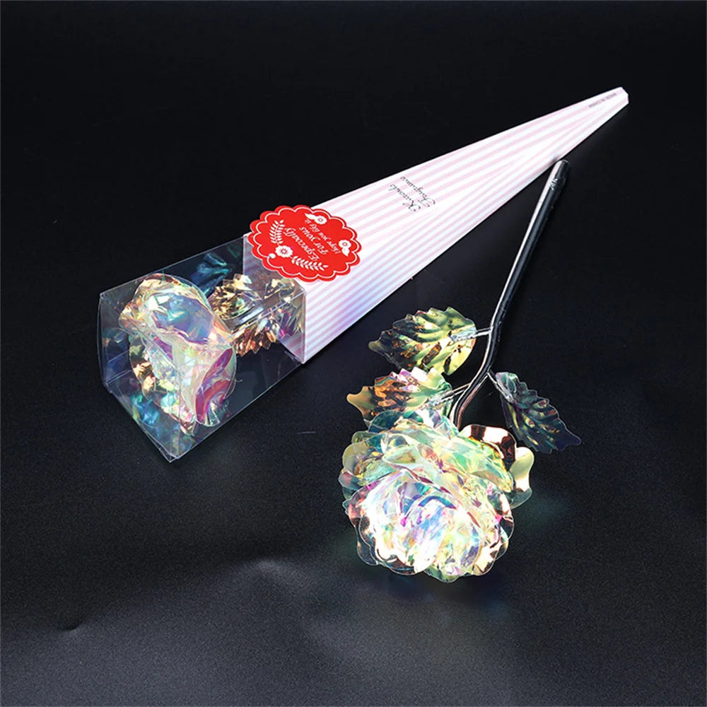 Galaxy Rose Eternal 24k Gold Foil Roses Artificial Roses New Creative Valentine'S Day Gift Beauty Flowers For Wedding Decor