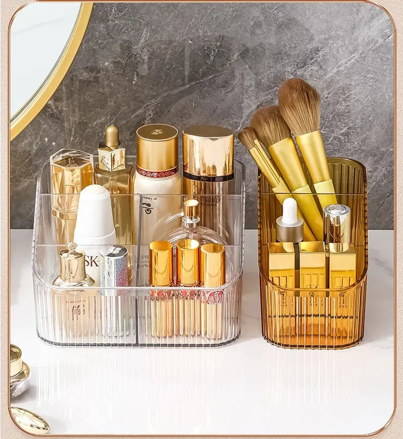 Plastic Makeup Bathroom Storage Box Cosmetic Organizer Desktop Make Up Jewelry Storage Case Sundries Table Container Organizer