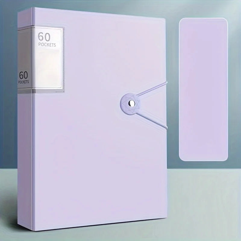 Back-to-School 60-Pocket A4 Folder Durable PP Material Ideal for Organizing Papers Home School Office Storage Waterproof Booklet
