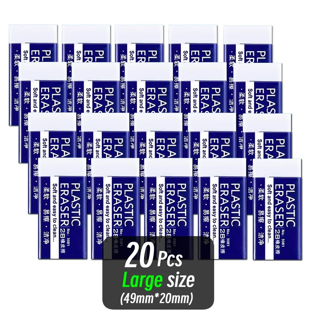 1/10/30pcs 2B Eraser Clean and Mess Free Student Exam Office Sketch Soft Eraser for Kids Correction Supplies Pencil Rubber