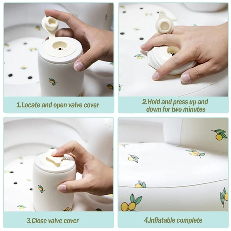 Baby Inflatable Seat Built in Air Pump Infant Back Support Sofa Chair for Sitting Up Portable Baby Shower Chair Floor Seater