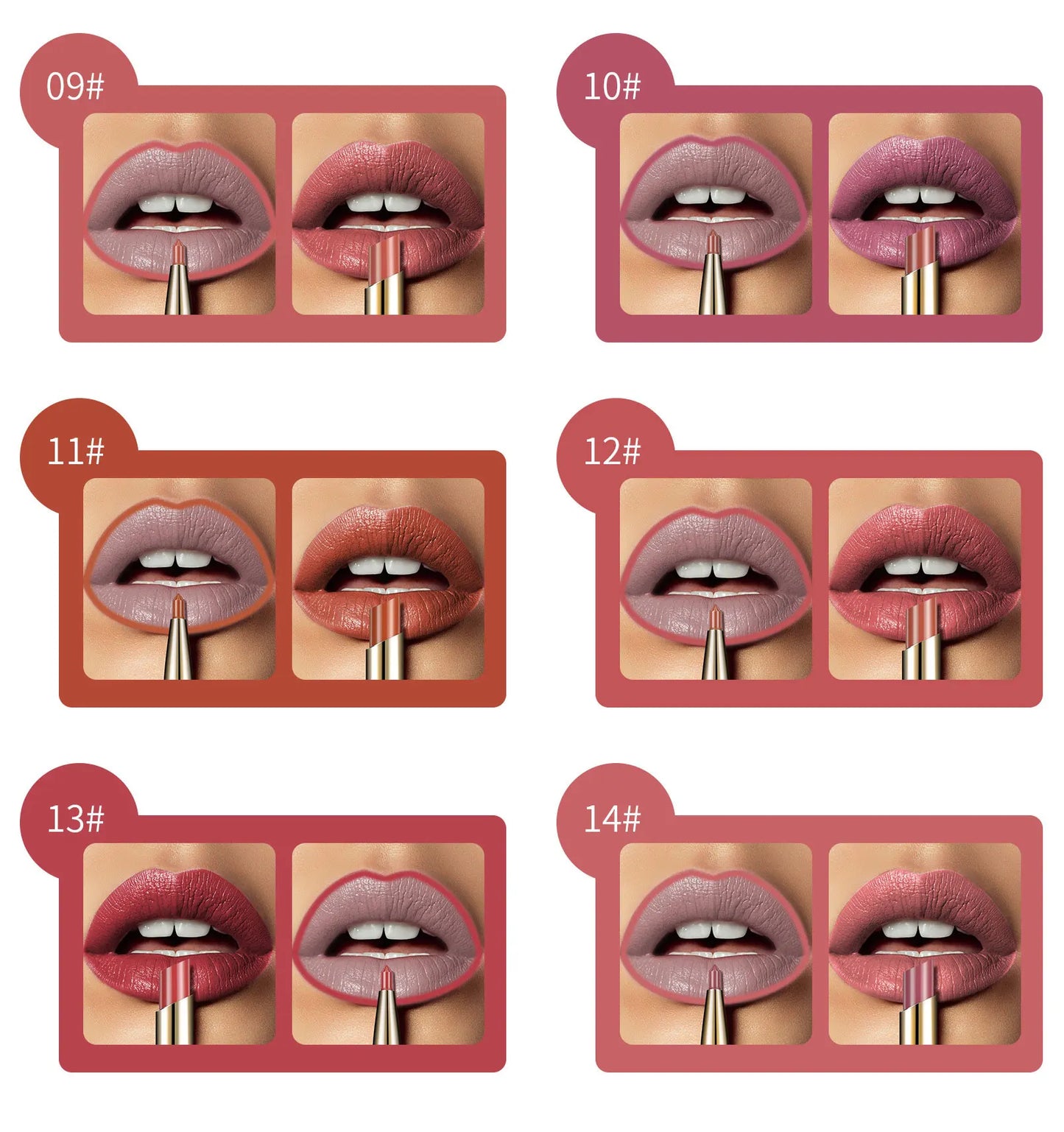 2 In 1 Lip Liner Pencil Matte Lipstick lip liner Long lasting waterproof Makeup For Lip & Eyes Cosmetics Beauty Make up