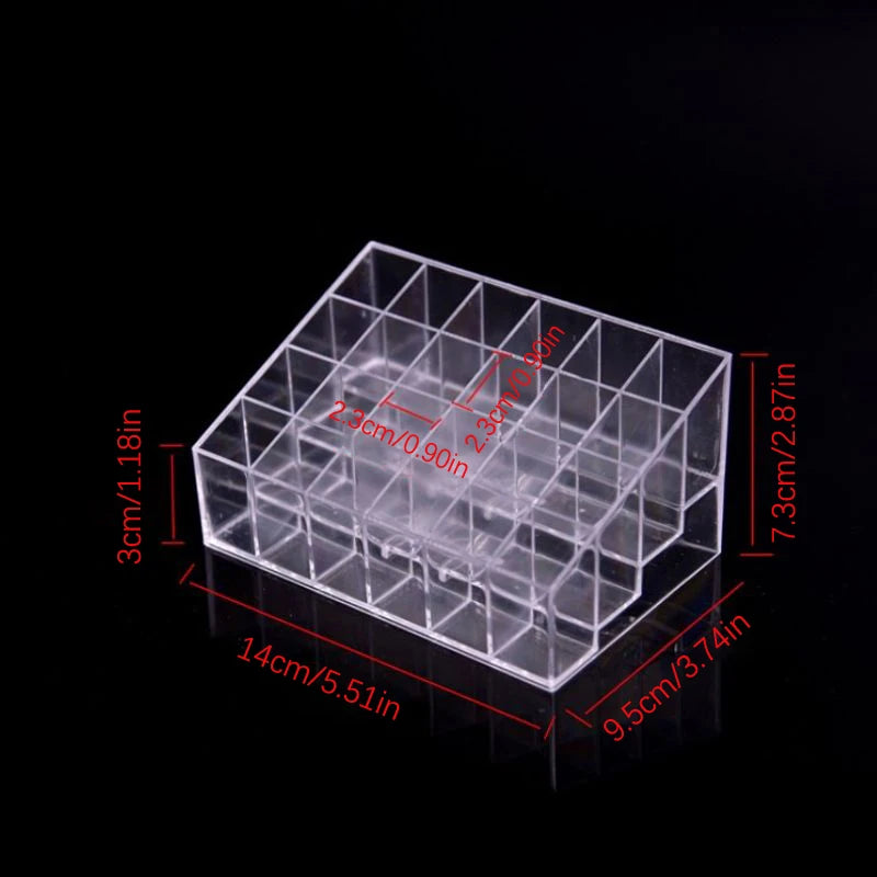 1PC 24 Grids Lipstick Display Stand Makeup Lip Gloss Holder Transparent Cosmetic Storage Display Rack Make Up Tools