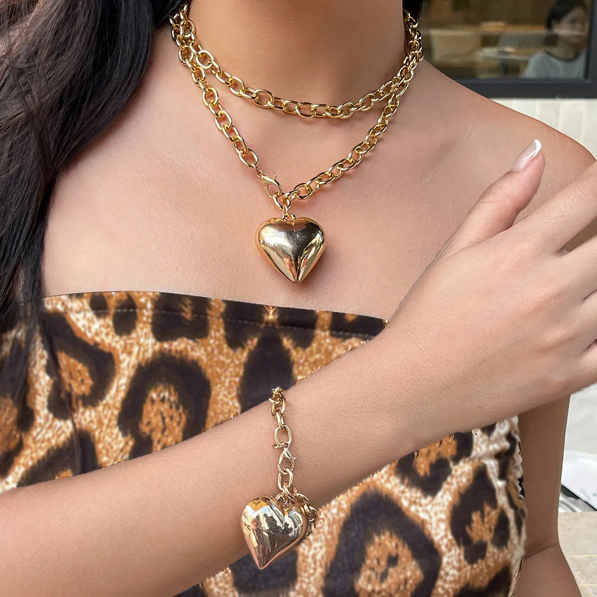 2pcs/set Hot  Irregular Imitation Pearl Chain Necklace Bracelet Jewelry Sets Unquie For Women Party Wedding Jewelry Gift S011