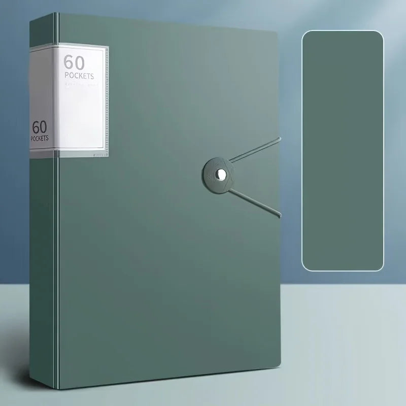 Back-to-School 60-Pocket A4 Folder Durable PP Material Ideal for Organizing Papers Home School Office Storage Waterproof Booklet