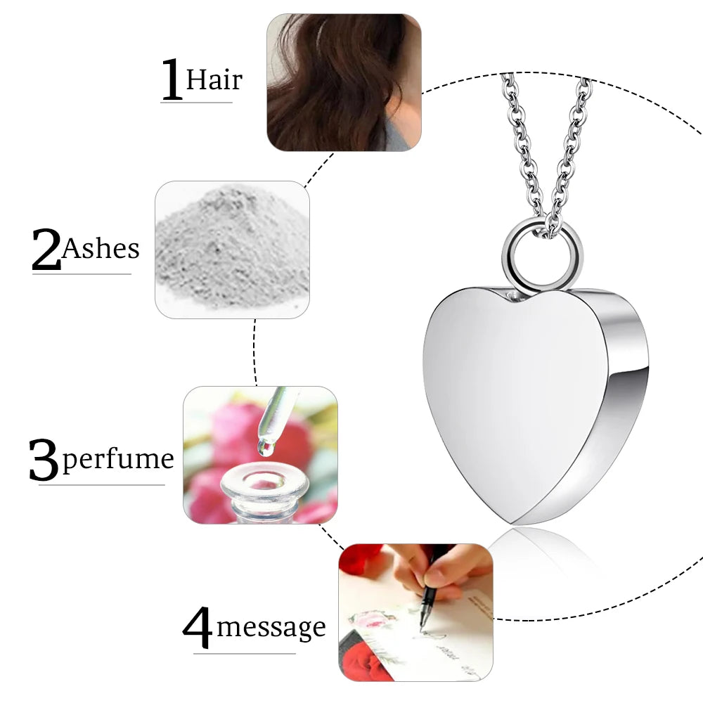 Small Heart Cremation Urn Necklace