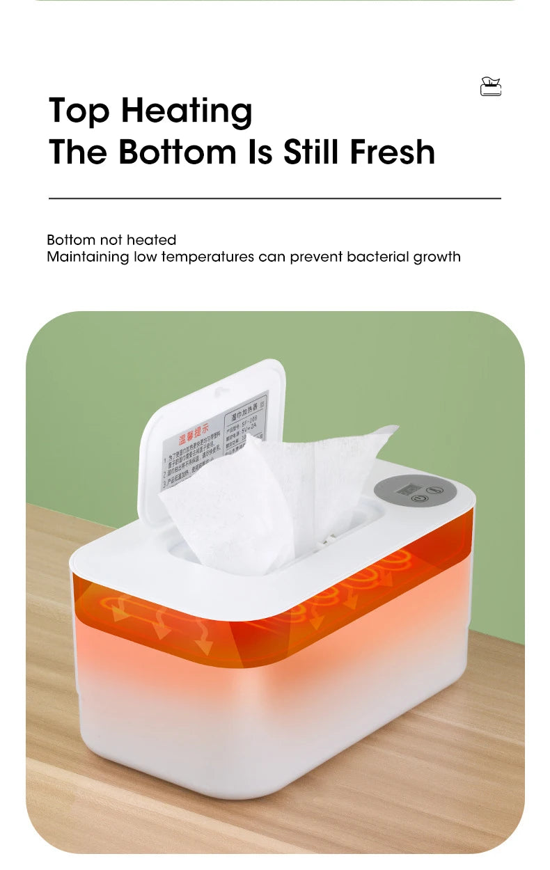 LED Display Baby Wipe Warmer Heater Wet Towel Dispenser Portable USB Charge Baby Wipe Warmer Napkin Heating Box Home/Car Use