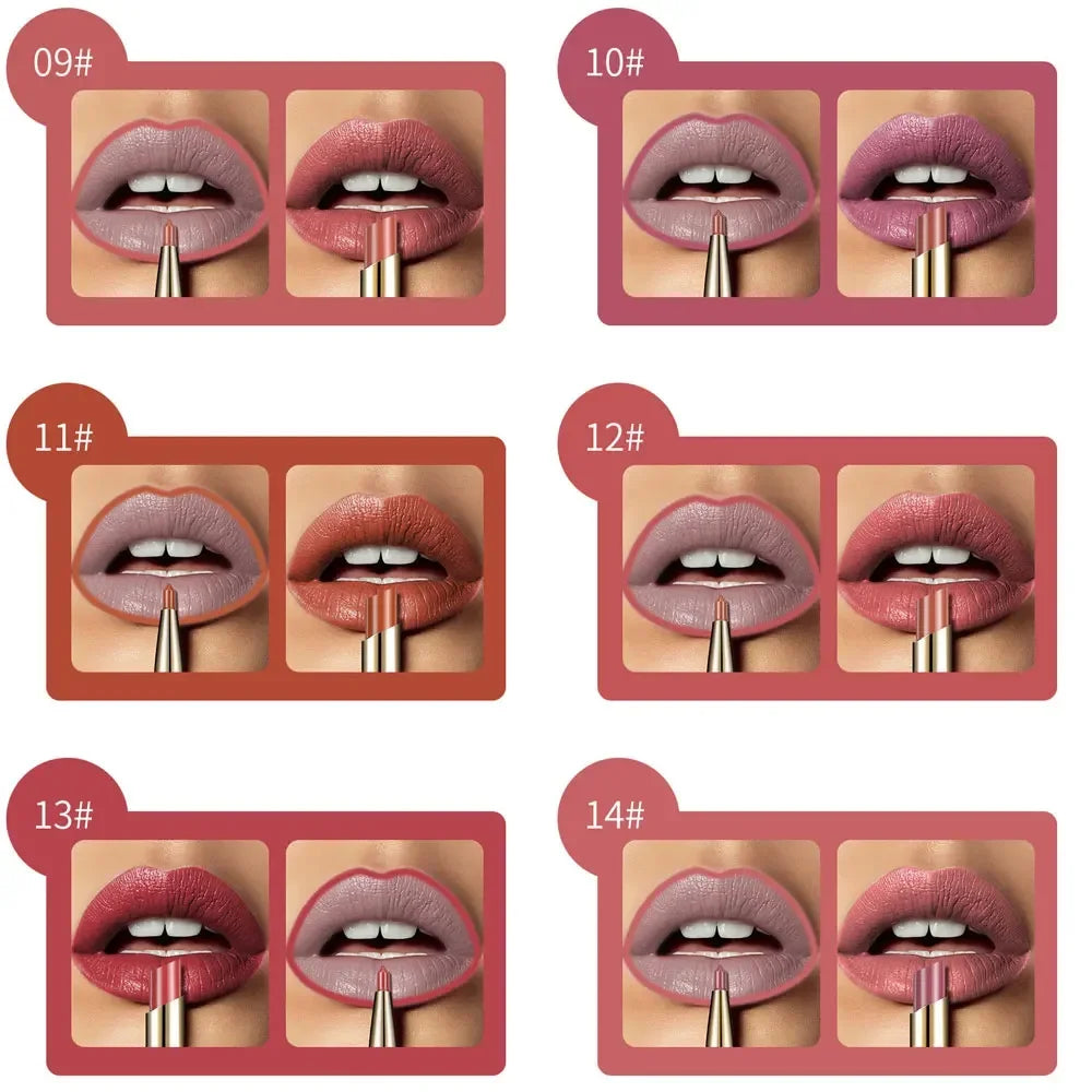 2 In 1 Lip Liner Pencil Matte Lipstick lip liner Long lasting waterproof Makeup For Lip & Eyes Cosmetics Beauty Make up