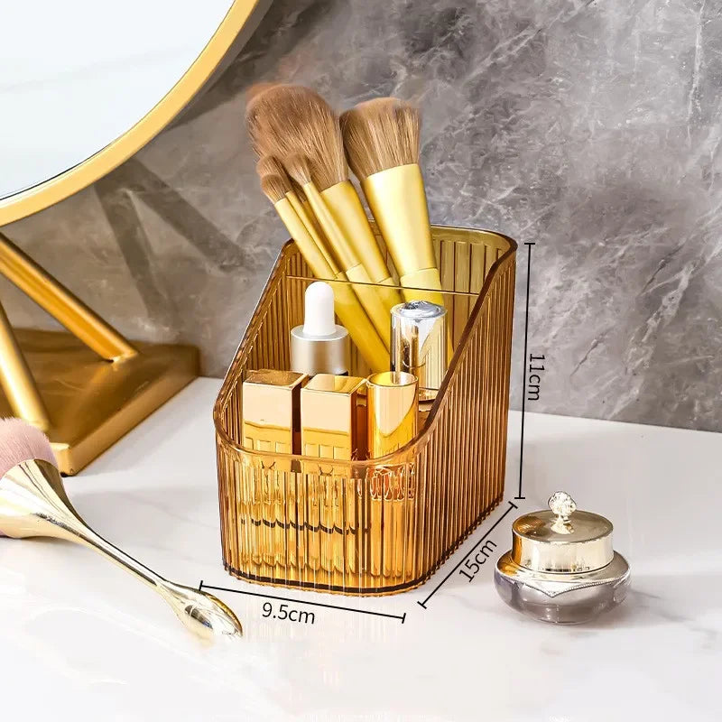 Plastic Makeup Bathroom Storage Box Cosmetic Organizer Desktop Make Up Jewelry Storage Case Sundries Table Container Organizer