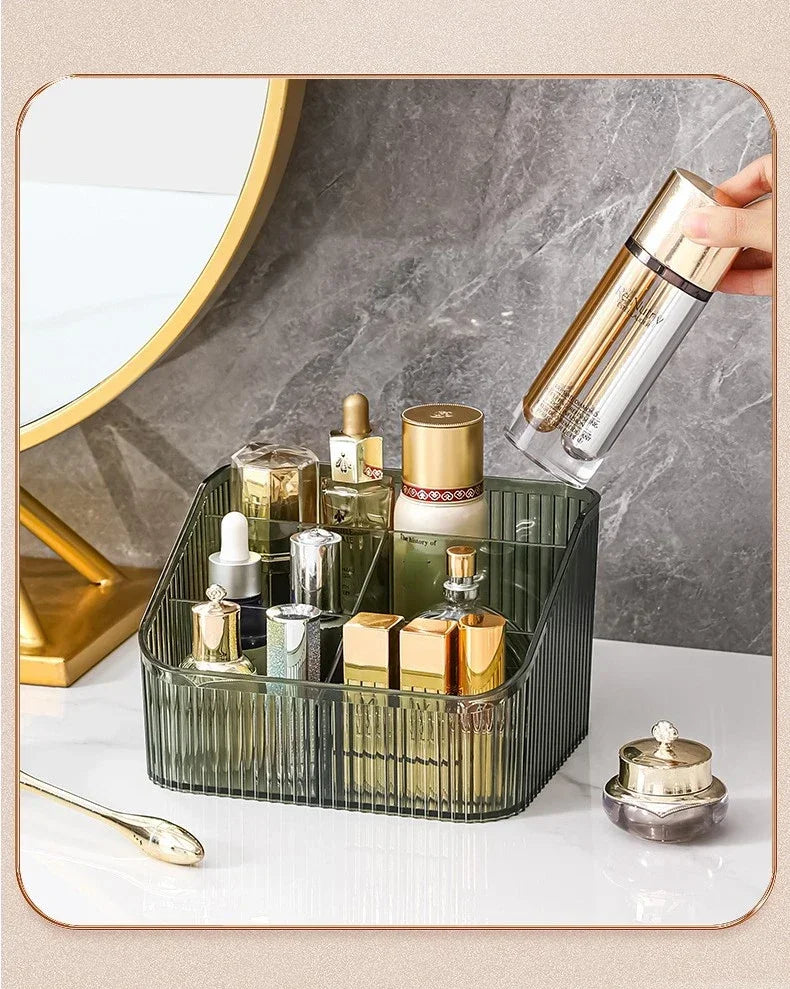 Plastic Makeup Bathroom Storage Box Cosmetic Organizer Desktop Make Up Jewelry Storage Case Sundries Table Container Organizer