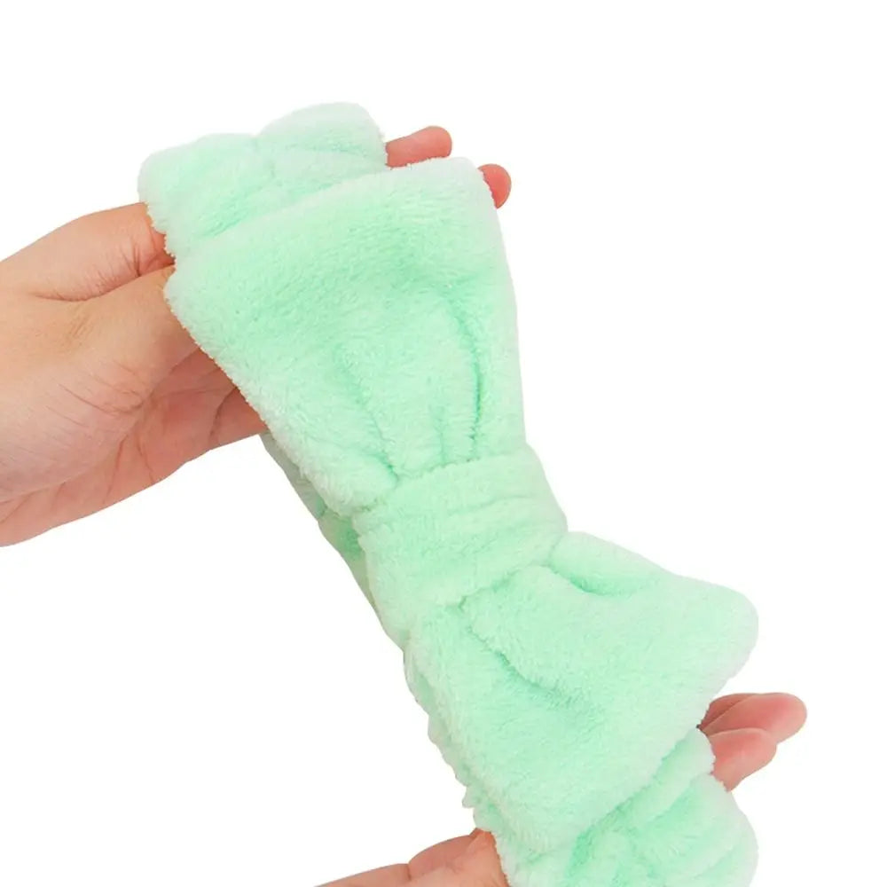 Elastic Coral Fleece Hair Band Soft Bow Fluffy Bowknot Make Up Hairband Knot Cosmetic Headbands Women