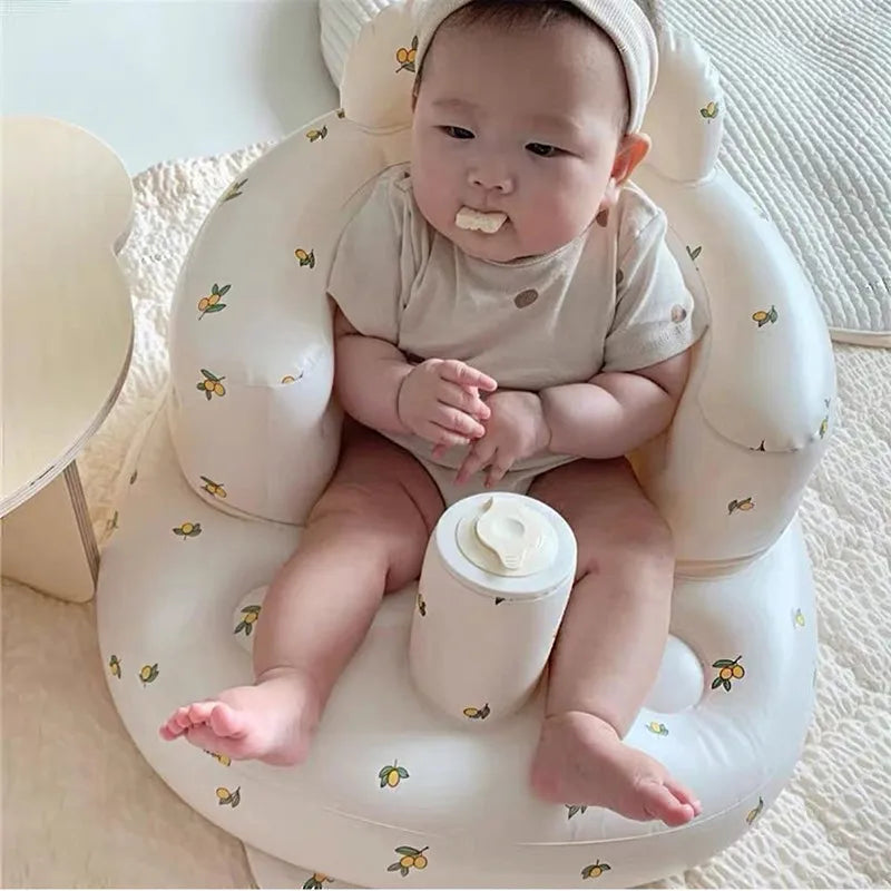 Baby Inflatable Seat Built in Air Pump Infant Back Support Sofa Chair for Sitting Up Portable Baby Shower Chair Floor Seater