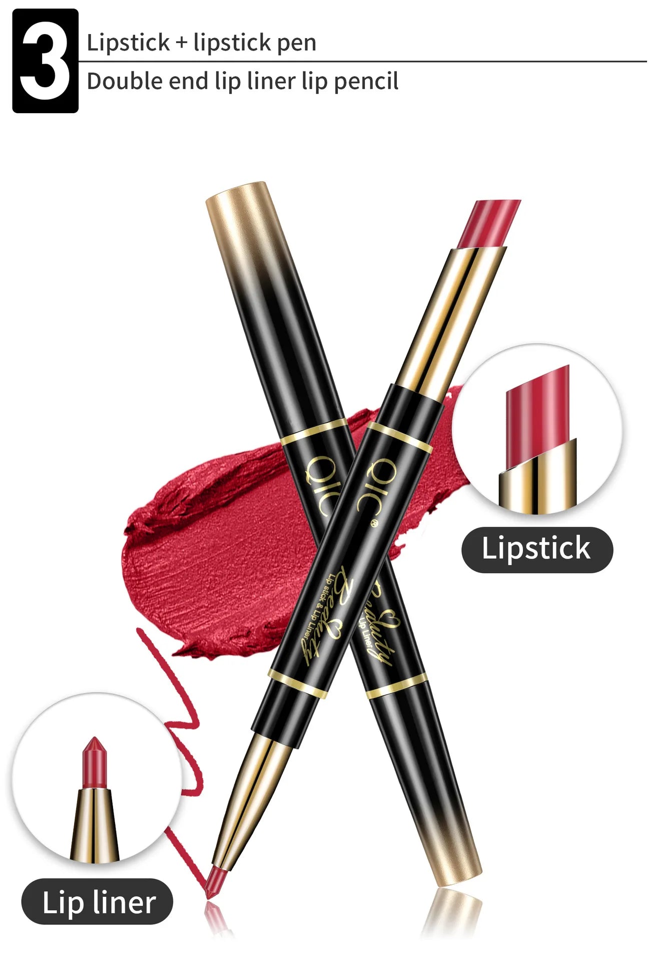 2 In 1 Lip Liner Pencil Matte Lipstick lip liner Long lasting waterproof Makeup For Lip & Eyes Cosmetics Beauty Make up