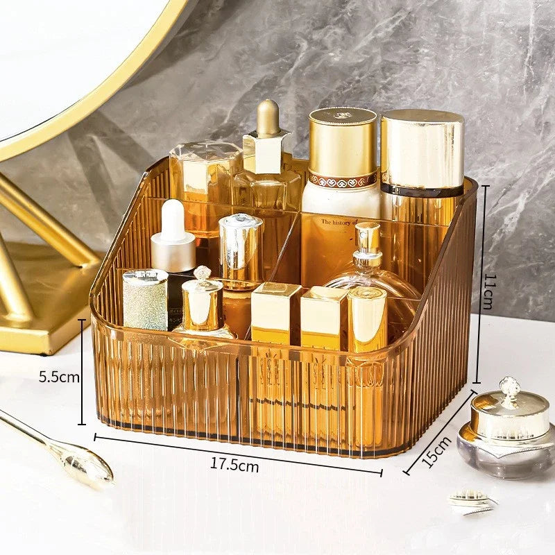 Plastic Makeup Bathroom Storage Box Cosmetic Organizer Desktop Make Up Jewelry Storage Case Sundries Table Container Organizer