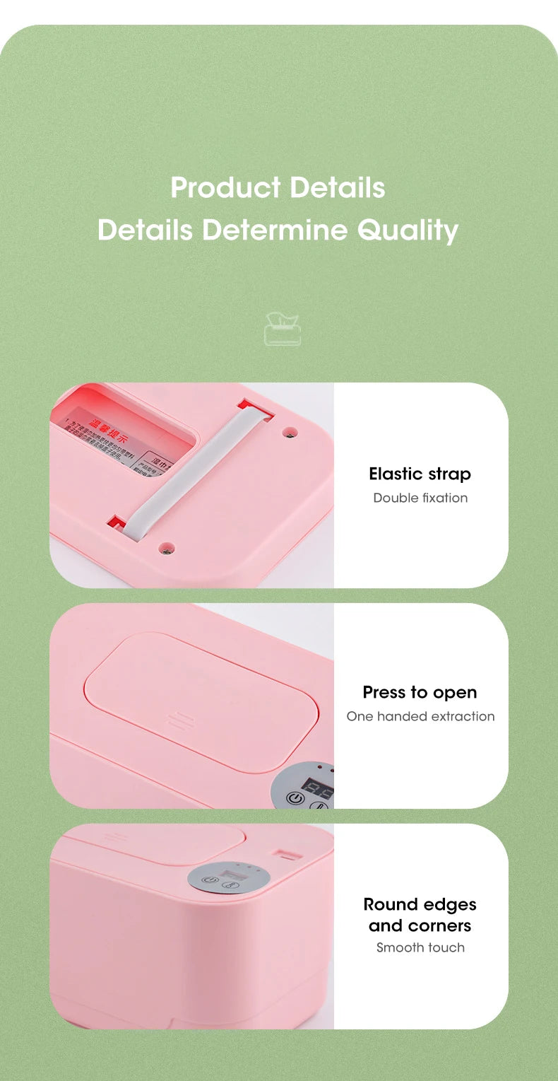 LED Display Baby Wipe Warmer Heater Wet Towel Dispenser Portable USB Charge Baby Wipe Warmer Napkin Heating Box Home/Car Use