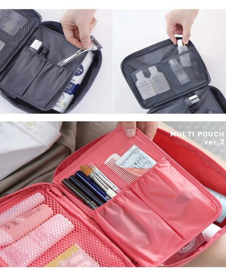 High Capacity Portable Girl Travel Makeup Bag Women's Make up Bag Toiletries Organizer Waterproof Oxford Female Storage Cosmetic