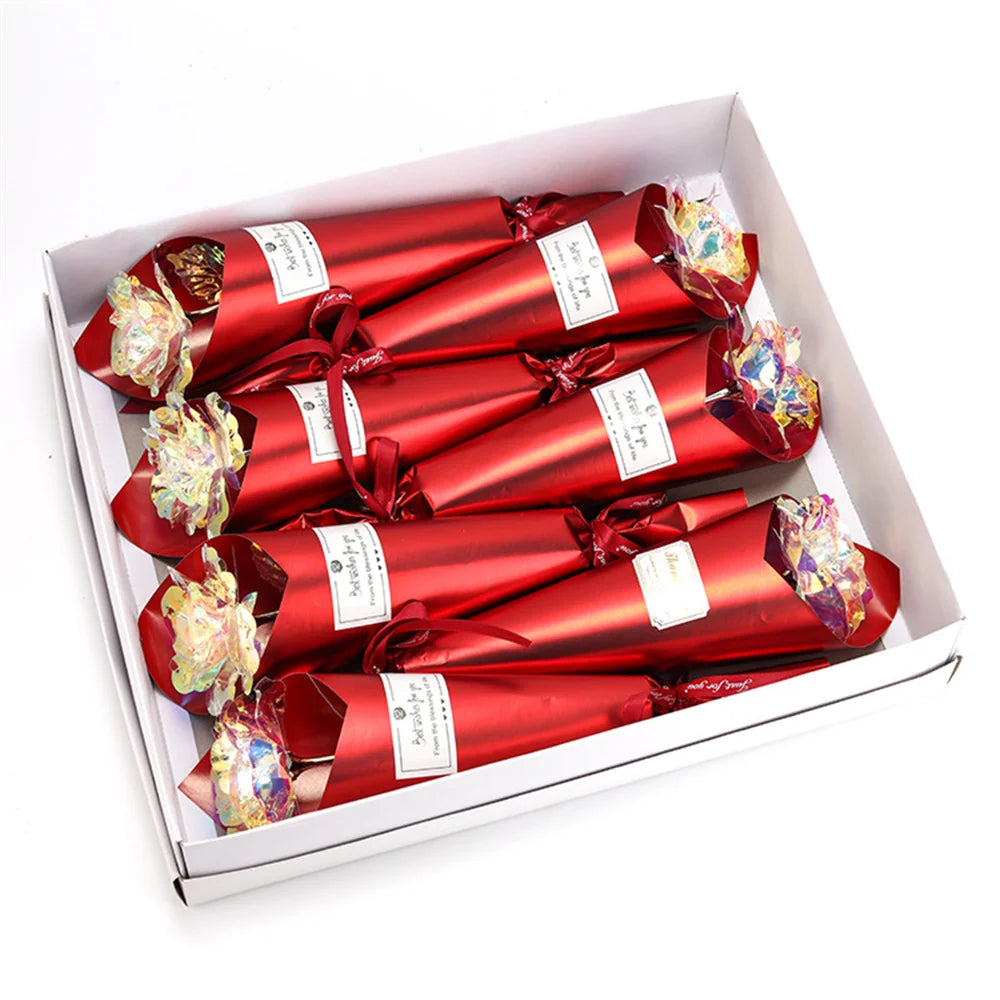 Galaxy Rose Eternal 24k Gold Foil Roses Artificial Roses New Creative Valentine'S Day Gift Beauty Flowers For Wedding Decor