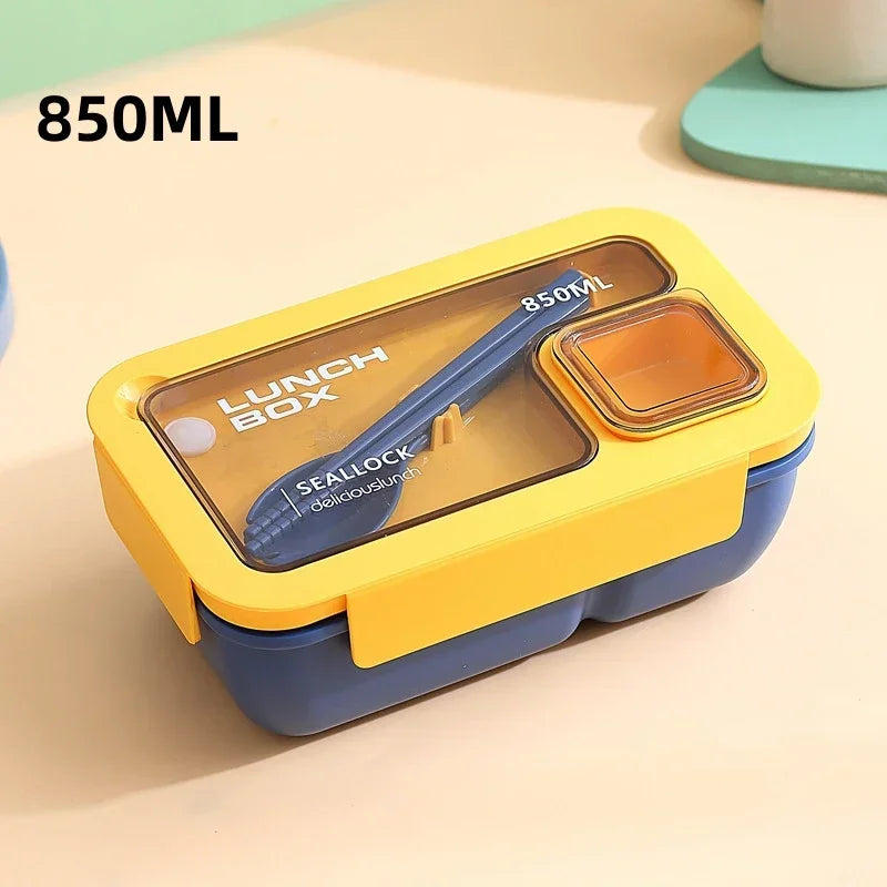 1pcs Lunch Box Portable Lunch Bags for Children School Office Bento Box with Tableware  Complete Kit Microwavable Heating