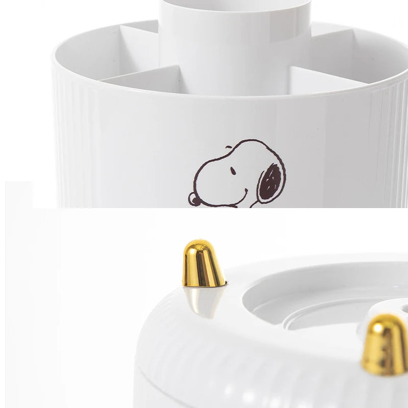 Snoopy Storage Box Rotate Anime Desktop Student Stationery Tidy Girl Snoopy Make Up Storage Box Gift High Capacity Wholesale