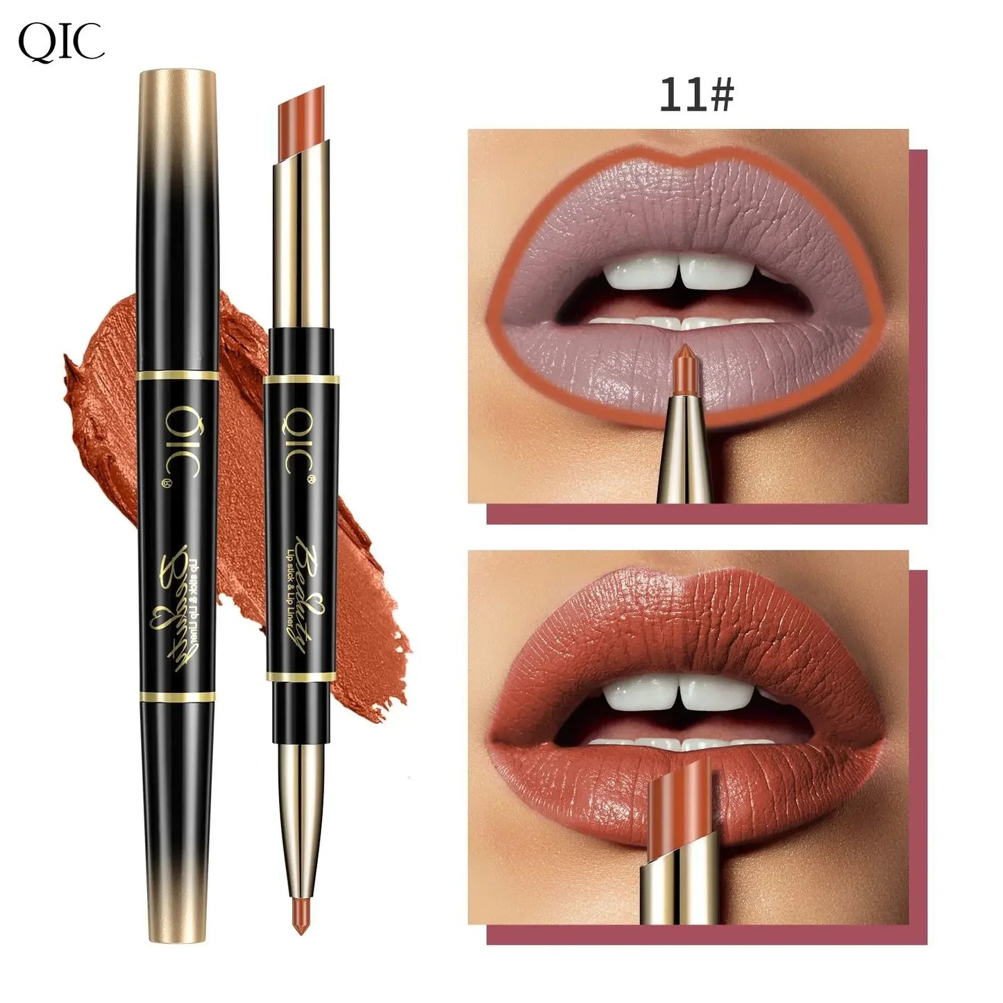 2 In 1 Lip Liner Pencil Matte Lipstick lip liner Long lasting waterproof Makeup For Lip & Eyes Cosmetics Beauty Make up