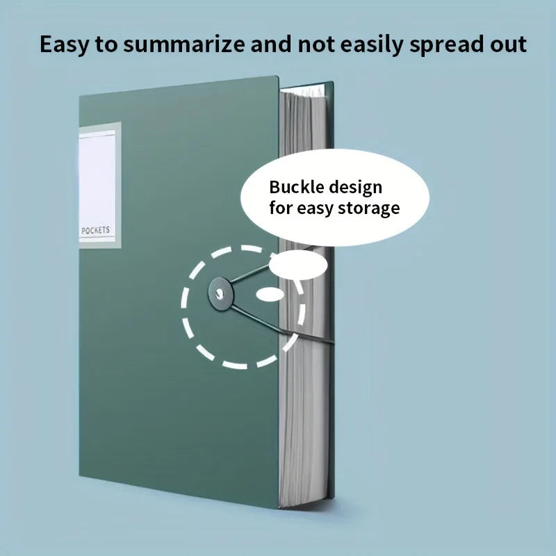 Back-to-School 60-Pocket A4 Folder Durable PP Material Ideal for Organizing Papers Home School Office Storage Waterproof Booklet