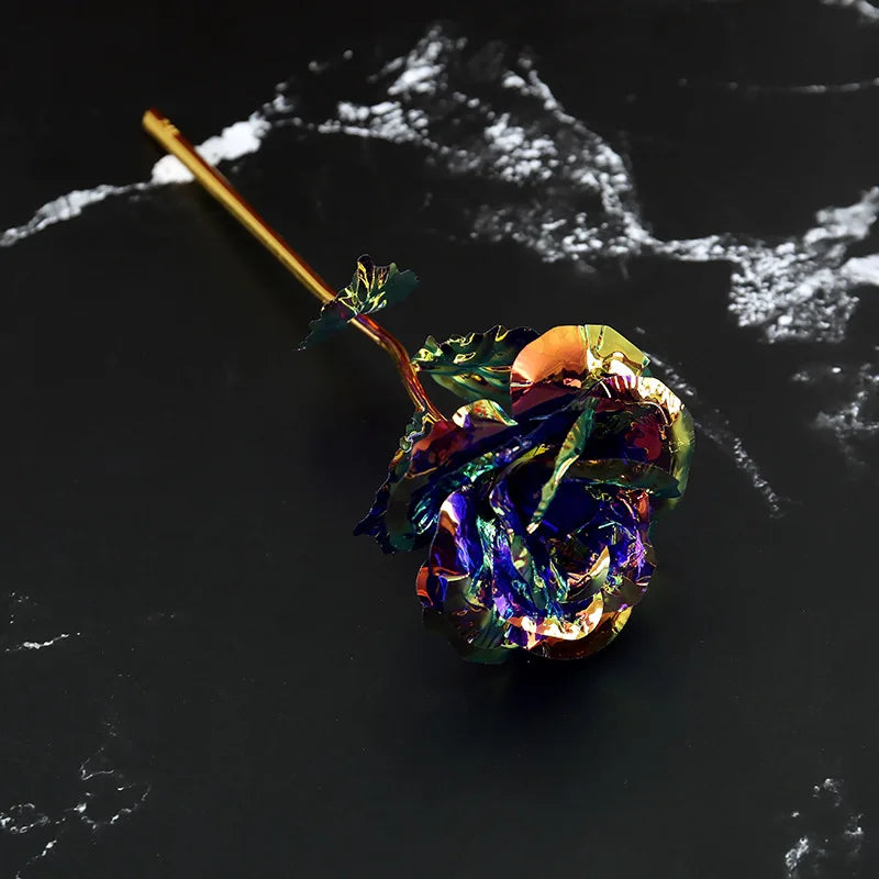 Galaxy Rose Eternal 24k Gold Foil Roses Artificial Roses New Creative Valentine'S Day Gift Beauty Flowers For Wedding Decor