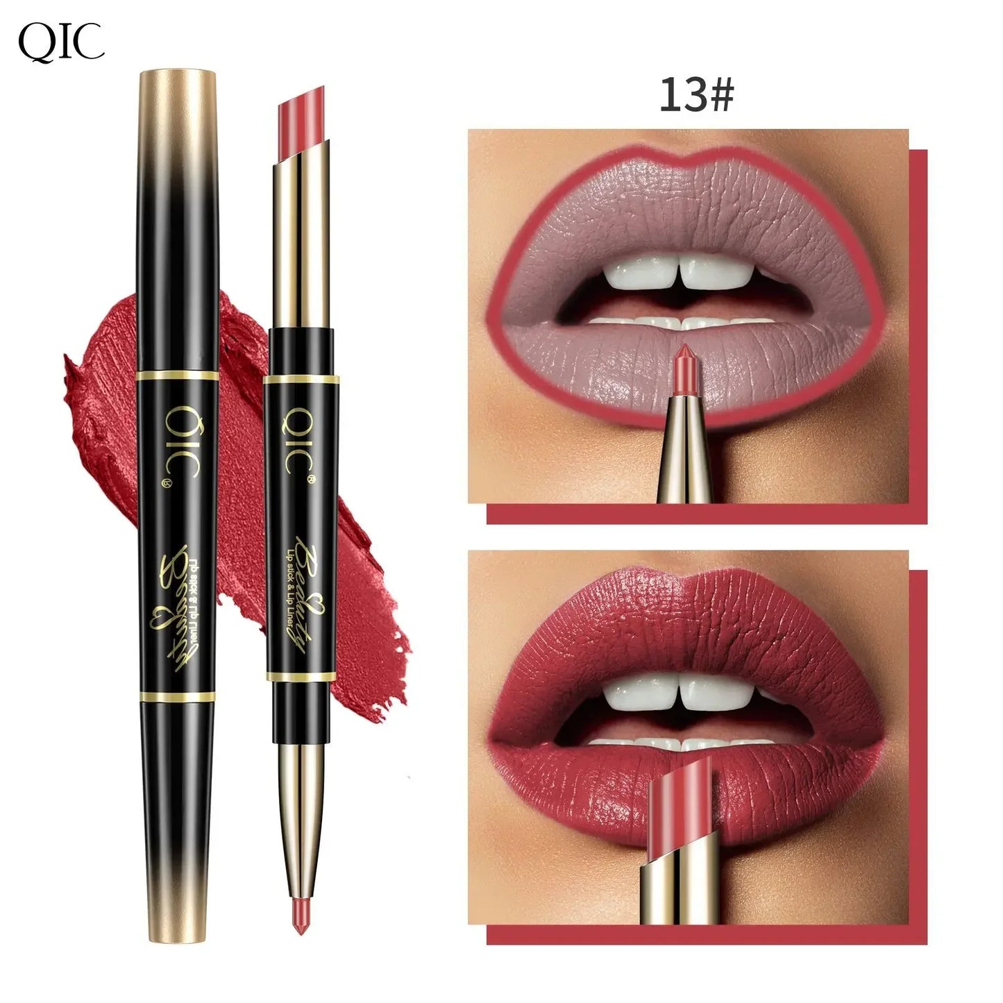 2 In 1 Lip Liner Pencil Matte Lipstick lip liner Long lasting waterproof Makeup For Lip & Eyes Cosmetics Beauty Make up