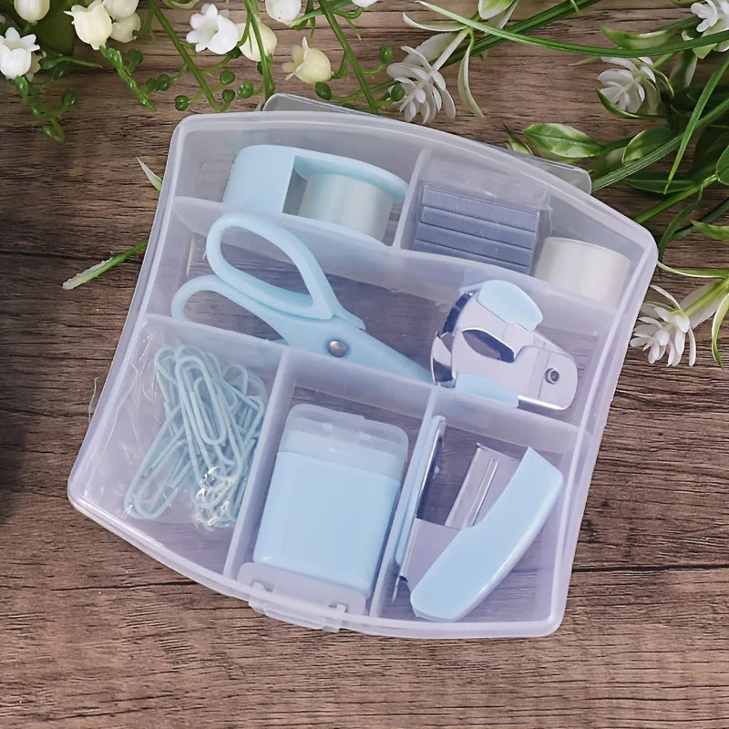 Mini Office Stationery Set Bring Back Snap Staples and Tape Portable Student Office Gift Essential Stationery for Students
