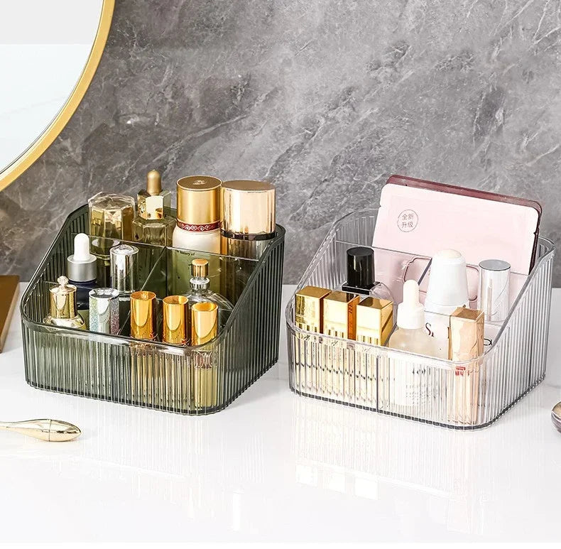 Plastic Makeup Bathroom Storage Box Cosmetic Organizer Desktop Make Up Jewelry Storage Case Sundries Table Container Organizer