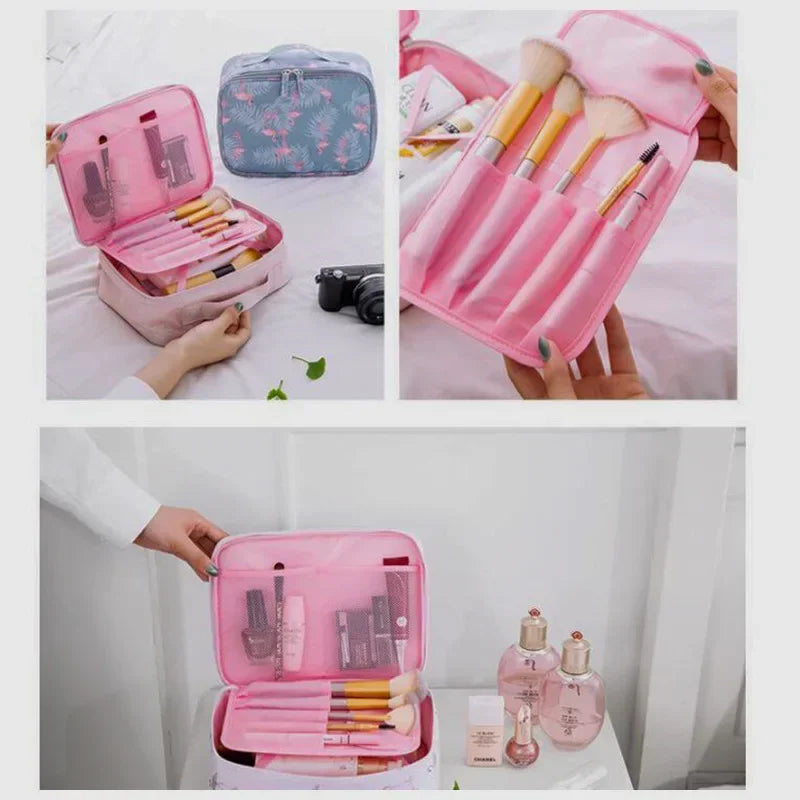 High Capacity Portable Girl Travel Makeup Bag Women's Make up Bag Toiletries Organizer Waterproof Oxford Female Storage Cosmetic
